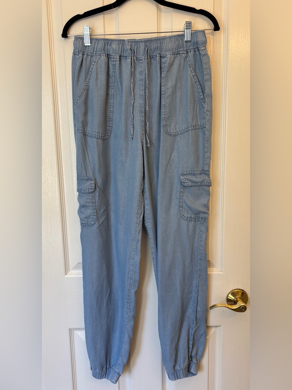 Love Tree Pull-on Light Blue Cargo Pants ~ Women’s Large ~